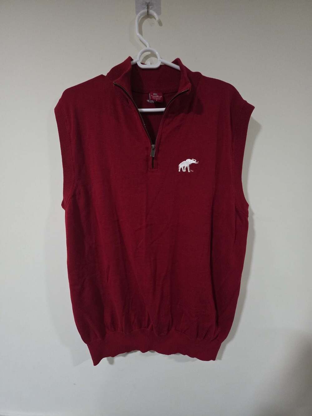 TuskWear Collection Men's Quarter-Zip Vest, Maroon, Size L